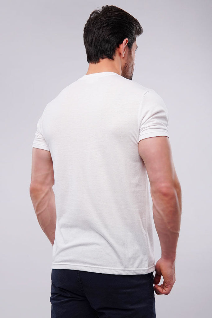 Lacey White Henley T-shirt - Mendeez UAE 