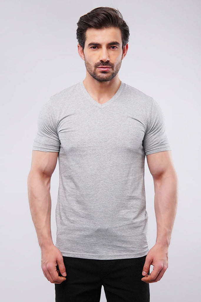 Light Smoke V-Neck T-shirt - Mendeez UAE 