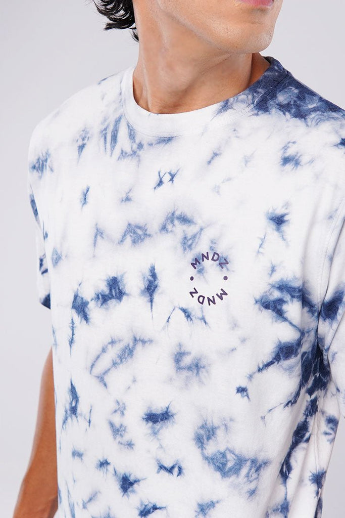 Blue Drizzle Tie and Dye T-shirt-MENDEEZ-T-Shirts