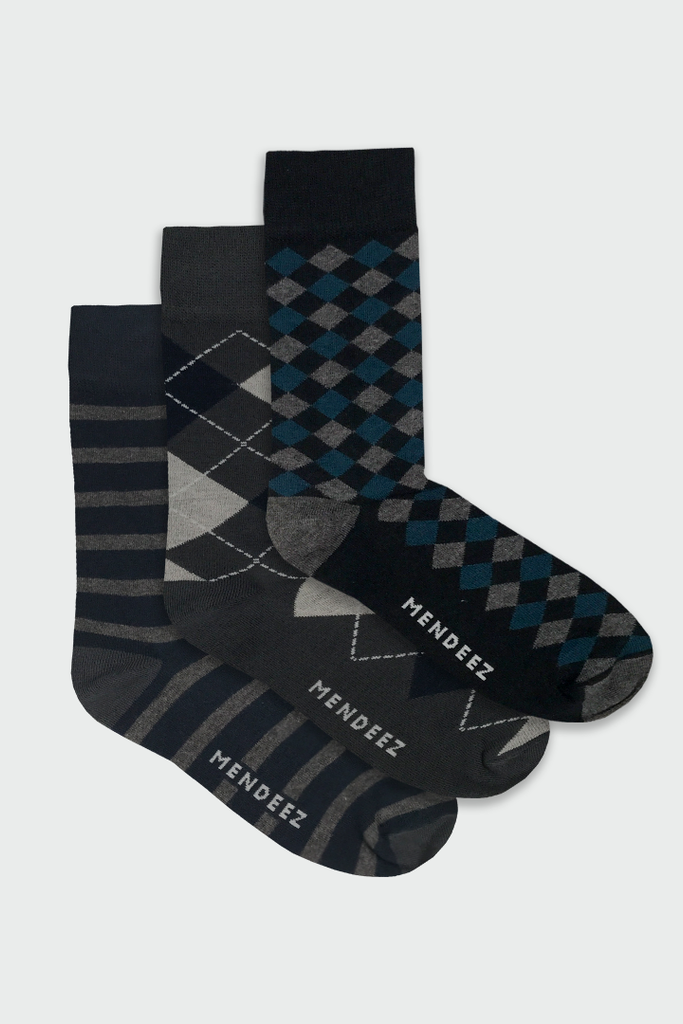Presidential Pack of 3 – Printed Crew Socks - Mendeez UAE 