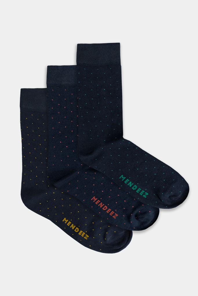 Polka Dots Pack of 3 – Printed Crew Socks - Mendeez UAE 