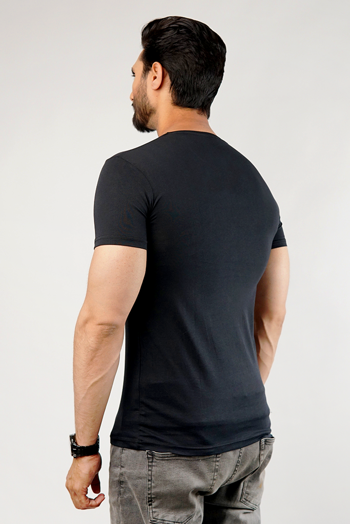 Undershirt Cotton Lycra - (Black) - Mendeez UAE 